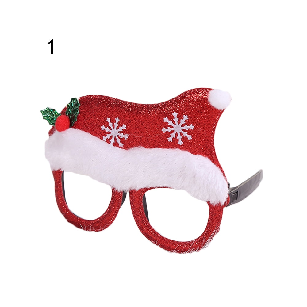 Pnellth Xmas Cute Christmas Letters Santa Claus Hat Tree Glasses Frame