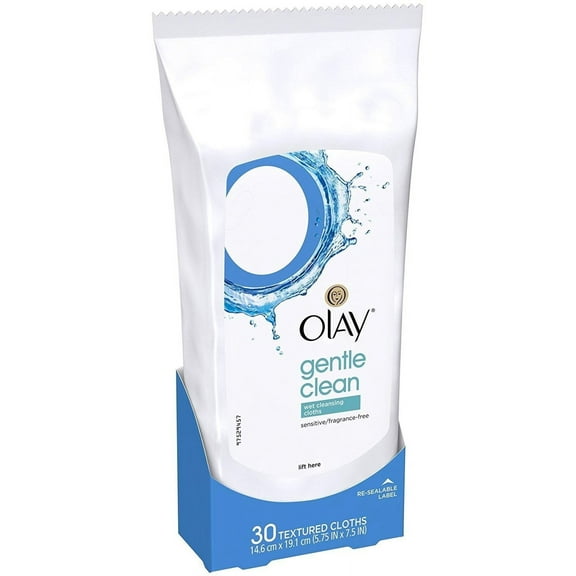 Olay Gentle Clean Foaming Cleanser Dirt & Make-Up Sensitive Towelettes,30ct