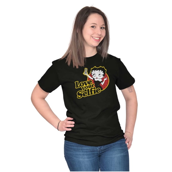 Betty Boop Love Your Selfie Cute Short Sleeve Women's Graphic Tee Brisco Brands S