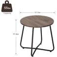 thumbnail image 3 of 17.7 inch Small Round Outdoor Side Table,Patio End Table,Waterproof Wood Table with Weather Resistant Steel Adjustable Feet for Living Room Bedroom Garden Yard Balcony Porch Poolside, 3 of 8