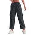 thumbnail image 2 of Antinious Ladies Solid High Waist Draped Breathable Loose Wide Leg Active Daily Full Length Pants, 2 of 5