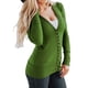 thumbnail image 1 of Sonducket Blusa con botones a presión para mujer, cárdigan con cuello en V abierto en la parte delantera, ropa informal, Tops Prendas para la parte del cuerpo Pasto verde M Sonducket AP003582-12, 1 of 6
