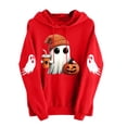 thumbnail image 4 of gbyLJF Womens Halloween Cute Ghost Hoodies Funny Pumpkin Graphic Sweatshirts Loose Fleece Pullover Festival Sweater with Pocket, 4 of 6