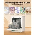 thumbnail image 6 of Baby Bottle Washer and Sterilizer and Dryer, 131-167°F High Temperature Sterilize for Baby Stuff, 3.2L Water Tank to Clean Bottles, Pump Part &Pacifiers&Bowl, Newborn Parents One-Hand Operation, 6 of 8