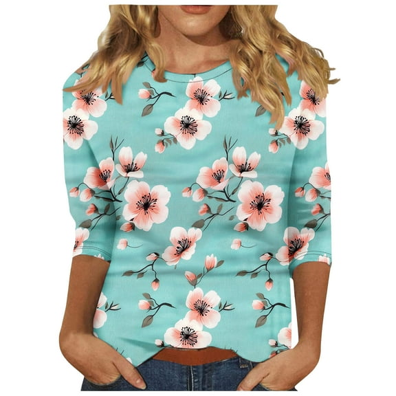 Fall Outfits for Women 2025 Cute Tops Fall 3/4 Sleeve Shirts V-Neck T-Shirts Oversized Sweatshirt With Pockets