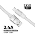 thumbnail image 4 of 2.4A Fast Charging (Heavy Duty Nylon Braided) USB-C to USB-A Cable for Samsung Galaxy Z Flip 3, Z Fold 3 - 3.3 Feet - White, 4 of 8