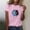 Pink, variant on Womens Summer Tops Short Sleeve Casual Shirts Graphic Print Crew Neck 2025 Green Womens Blouses