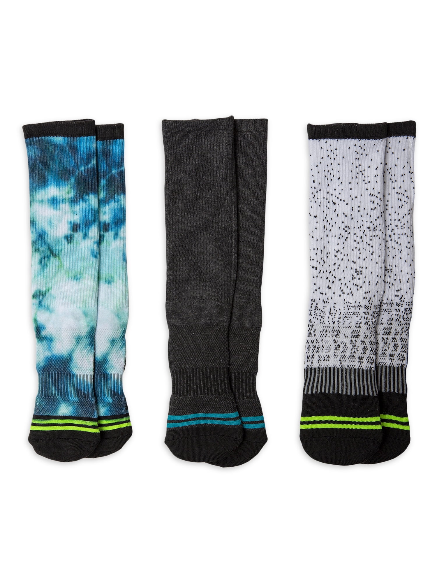 Athletic Works Boys Crew Socks, 3-Pack S (4-8.5) - L (3-9)