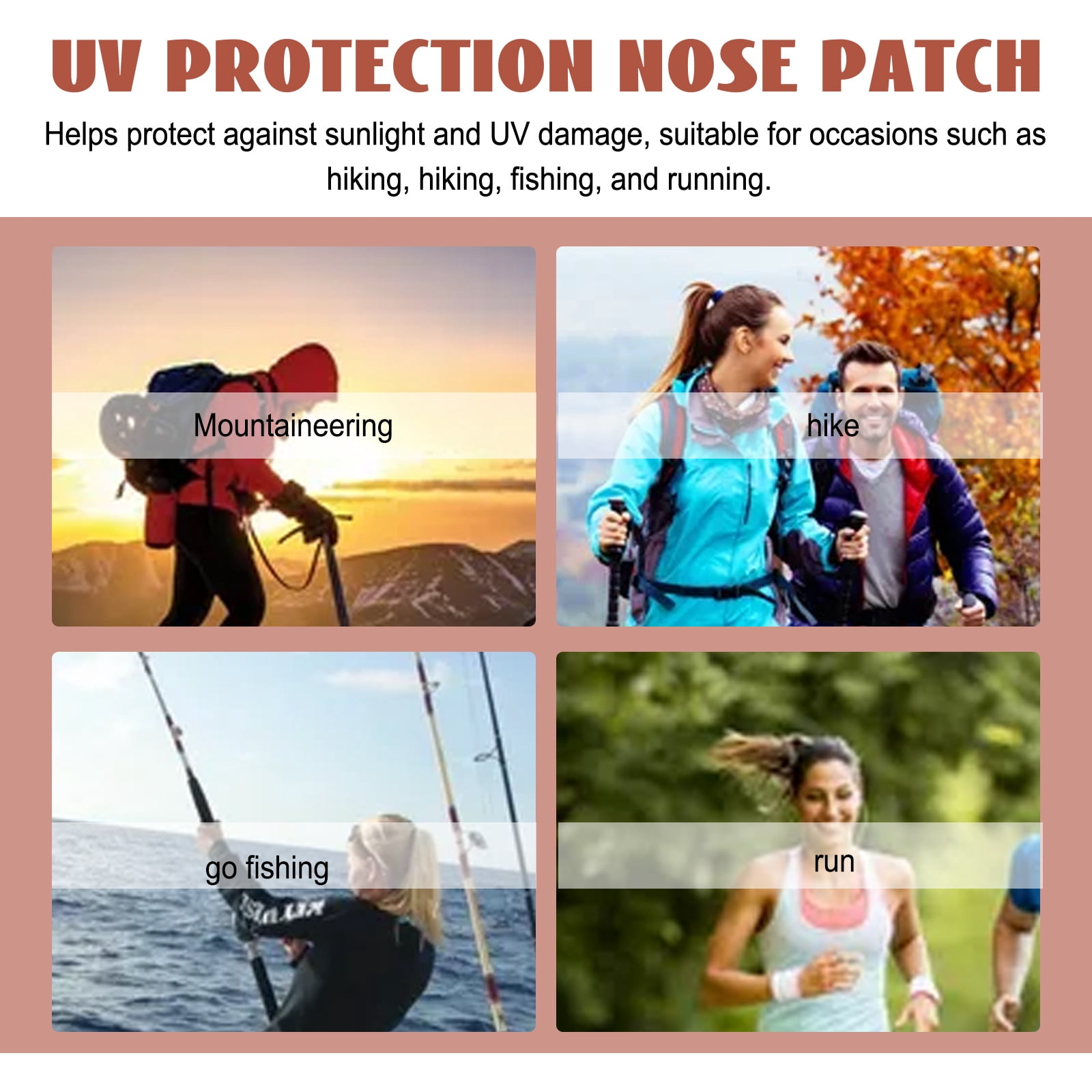 Alvantor Sun Protection Nose Patches, Breathable UV Strips for Outdoor Sports Hiking Running Cycling Fishing Summer, 24pcs