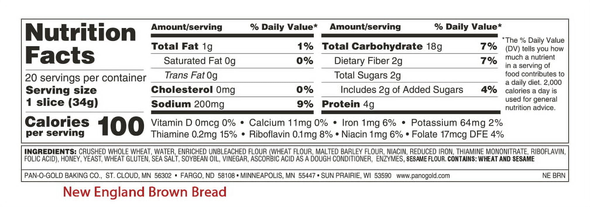 New England Brown Bread 24 oz