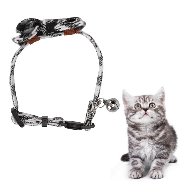 Collar Para Gatito Con Campana, Patrones De Cuadros Suaves Y Elegantes, Collares Con Lazo Para Gato, Collar Para Gato, Pajarita Para Gato, Collares De Seguridad Ajustables
