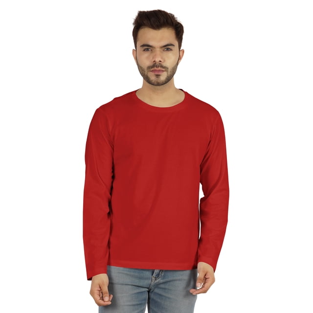 Inkmeso Men's Long Sleeve Cotton Basic Shirt Lightweight Solid T-Shirts