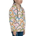 thumbnail image 3 of Lsque Rainbow Flowers Patten Youth Hoodie Sweatshirt Pullover with Kangaroo Pocket Boys and Girls Hoodie Warm Hoodie for Kids-Medium, 3 of 6