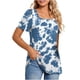 thumbnail image 1 of Camisetas informales de verano para mujer, cuello cuadrado, manga corta, túnica, blusas sueltas y cómodas OAVQHLG3B Store  lin121212, 1 of 4