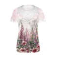 thumbnail image 4 of GNFQXSS Women Floral Print Crew Neck Short Sleeve T-Shirt Casual Lightweight Breathable Pullover Top For Daily Wear Multicolor S, 4 of 5