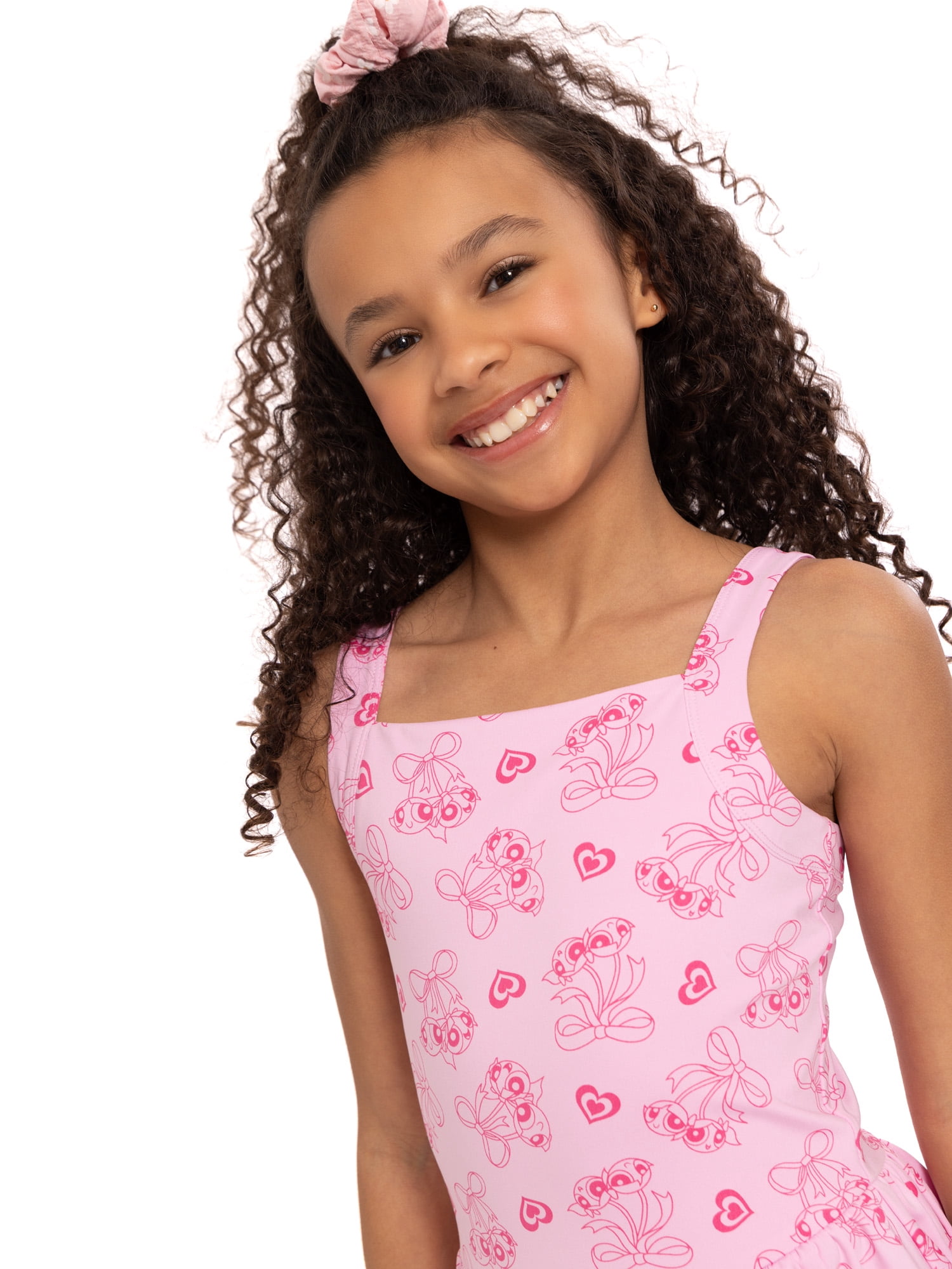 Powerpuff Girls Girls Active Sleeveless Dress with Built-In Shorts, Sizes 4-12