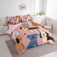 thumbnail image 3 of jejeloiu Cartoon Cute Dogs 7 Pieces Bedding Comforter Set,Kawaii Puppy Dogs Full Bedding Set,Pet Animal Lovers Fitted Sheet Flat Sheet For Girl Boy,Ultra Soft Home Decor Reversible, 3 of 8