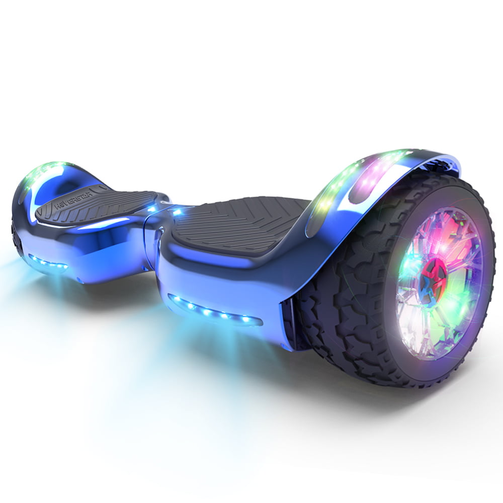 Photo 1 of ** FOR PARTS ONLY** Hoverboard All-Terrain LED Flash Wide All Terrian Wheel with Bluetooth Speaker Dual LED Light Self Balancing Wheel Electric Scooter Chrome Blue ***USED*** FOR PARTS ONLY**** DOESN'T WORK***** 