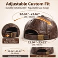thumbnail image 3 of MEICHEN Solid Color Patchwork Leather Baseball Cap for Men Winter Thick Adjustable Warm Dad Hat Mens Trucker Hat, 3 of 9