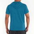 thumbnail image 4 of Men's Short Sleeve Hoodie Workout Gym Athletic Lightweight Mesh Hooded T Shirts Sweatshirt Big and Tall Size S-4XL Light Blue, 4 of 6