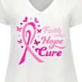 thumbnail image 4 of Inktastic Faith Hope Cure Breast Cancer Awareness Women's Plus Size V-Neck T-Shirt, 4 of 5