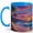 Blue, variant on Tropical Beach Sunset 11oz Ceramic Mug, Palm Ocean Coffee Cup