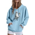 thumbnail image 2 of Aboser Womens Halloween Hoodie Spooky Holiday Shirts Casual Long Sleeve Pullover Hooded Sweatshirt Funny Graphic Hoodies with Pocket, 2 of 5