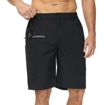 Satankud Men's Fashion Casual Shorts Mountaineering Shorts Hiking Shorts with Sun Protection Waterproof Black S