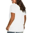 thumbnail image 2 of Sweet Home Farm Short Sleeve Shirts for Women Casual Solid Color Cotton Tops Round Neck Loose T T Shirts for Women White, 2 of 8