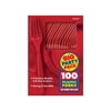 Amscan Big Party Pack Mid Weight Fork Red 3/Pack 100 Per Pack (43600.40)