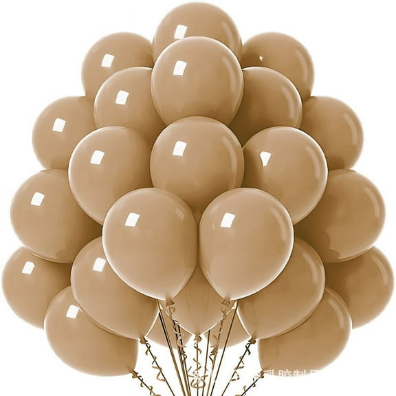 Nvzi-c Matte Balloons 10 inch, 60 Pcs Latex Party Balloons Helium Quality for Birthday Graduation Baby Shower Baseball Nautical Wedding Party Decorations ，Khaki