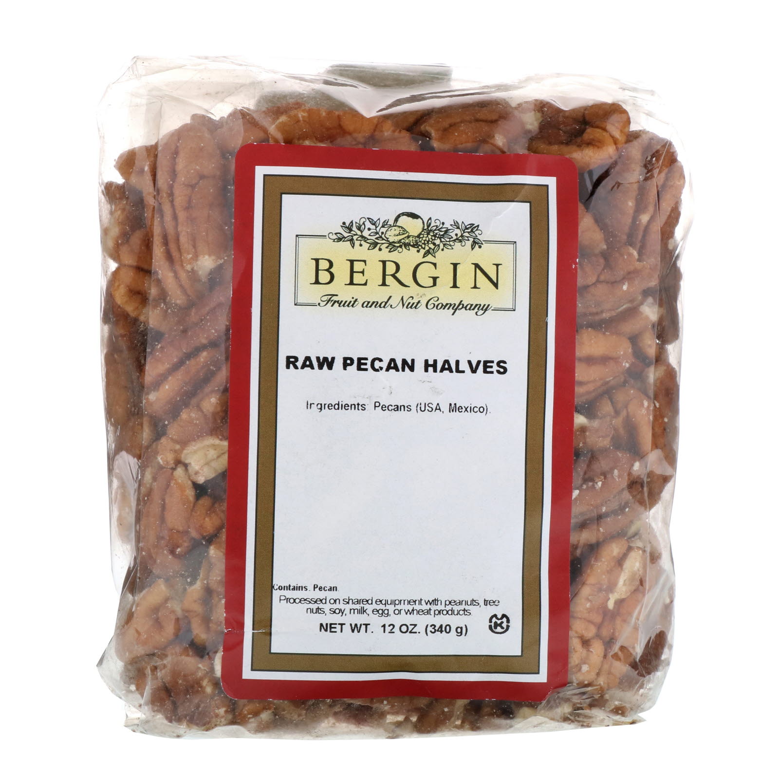 Bergin Fruit and Nut Company Pecan Halves Raw 12 oz 340 g