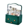 thumbnail image 2 of Cajas de almacenamiento de escritorio, contenedor con tapa transparente, cajones de almacenamiento, estuche para maquillaje Verde, 2 of 7