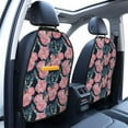 thumbnail image 3 of Naloa Rose Flowers 2Pcs Anti-Kick Back Seat Cover Kick Mat, Car Seat Protector with 3 Storage Pockets, 3 of 8