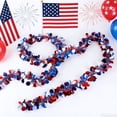thumbnail image 4 of 78" Tinsel Vine Garland USA 250th Anniversary Decoration, Red White Blue Ribbon Shiny Round Dot Patriotic Decor for Independence Day & Holiday Party, 4 of 5