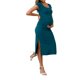thumbnail image 2 of INSPIRE CHIC Vestidos de Maternidad de Mujer con Corte Lateral, Vestido Bodycon Arrugado de Punto para Sesión de Fotos de Embarazo, Color Azul Pavo Real Mediano, 2 of 6