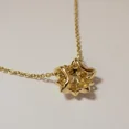 thumbnail image 2 of 2Ct Round Cut White Moissanite Solitaire Flower Pendant Necklace in 14K Yellow Gold Plated, 2 of 2