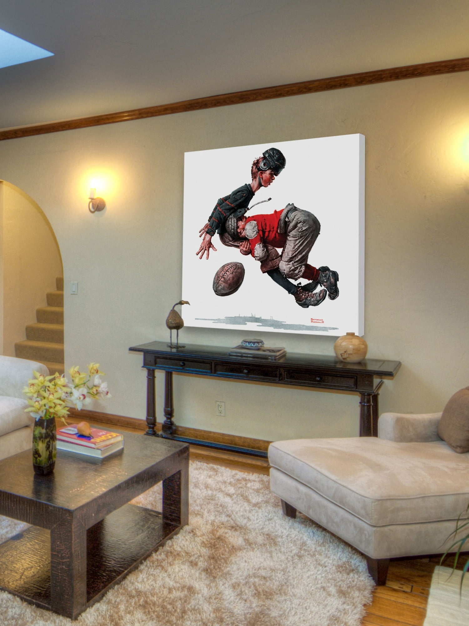 Marmont Hill "Fumble or Tackled by Norman Rockwell Painting Print on Canvas