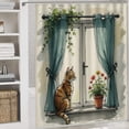thumbnail image 4 of Cat Print Shower Curtain 4-Piece Set, Cute Bathroom Decor with 72" x 72" Shower Curtain, Toilet Cover Mat, U-Shaped Mat, and Non-Slip Floor Mat, 4 of 7