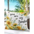 thumbnail image 4 of Outdoor Pillows Waterproof, Summer Sunflower Throw Pillows with Inserts Included, Vintage Floral Botanical Bee Indoor Outdoor Decorative Lumbar Pillow for Bed/Couch/Patio 18"x18", 1Pcs, 4 of 8