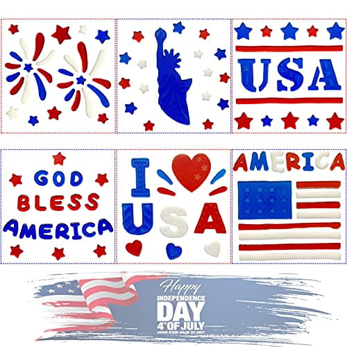 Details about   50 Patriotic Flag Memorial Day Window Gel Sticker Cling Spring Decor Decoration 