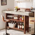 thumbnail image 3 of Tribesigns 63-Inch Large Home Bar Unit, 2-Tier Mini Bar Table Height Pub Table with Footrest, Modern Coffee Bar Cabinet for Home Kitchen, Bistro, Dining Room, Living Room, 3 of 9