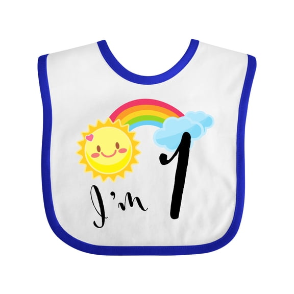 Inktastic I'm 1 First Birthday Sun Rainbow Boys or Girls Baby Bib