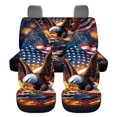 thumbnail image 5 of HUISEFOR Eagle Skull Car Seat Cover Set 4 Pieces Breathable Front and Back Seat Covers Protectors Elastic Polyester Easy to Installation Universal Fit for Most Cars SUVs, 5 of 6