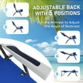 thumbnail image 3 of VEIKOUS Folding Beach Chair, 5-Position Outdoor Reclining Chair W/ Storage Pockets and Removable Pillow, Blue, 3 of 14
