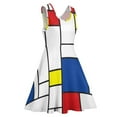 thumbnail image 4 of 2024 Clothes Oversize Summer Dress Skate Printed Fashion Waist High Dresses Boho Minimalist Mondrian Dress Stijl De Geometric Vintage, 4 of 7