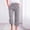Gray, variant on Loose Straight Linen Blend Capri Pants for Women, Solid Drawstring Elastic Waist Convenient Side Storage Pockets Casual Trousers Black M