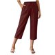 thumbnail image 1 of Pantalones de Cintura Elásticos de Pierna Ancha para Mujeres Trabajo Casual Pata Ancha Recortada Viaje Senderismo con Bolsillos Pantalon, 1 of 9