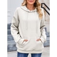thumbnail image 4 of Womens Hoodie Ladies Sweatshirts Pullover Hoodies Tops Waffle Shirt Long Sleeve With Pockets, 4 of 5