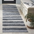 thumbnail image 2 of SAFAVIEH Montauk Marin Striped Cotton Runner Rug, Black/Ivory, 2'3" x 8', 2 of 10